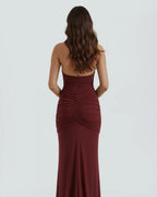 VORELIA | Halter Neck Plunge Maxi Dress