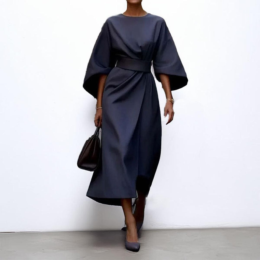 ELDRA | Satin Feel Batwing Sleeve Maxi Dress