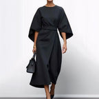 ELDRA | Satin Feel Batwing Sleeve Maxi Dress